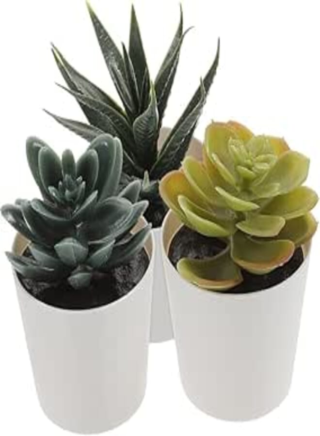 3pcs Potted Succulents Simulated Succulents Plant Artificial Succulents Bonsai Miniature Plants Desktop Plant Bonsai House Plants Artificial Tabletop Fake Succulent Plastic Indoor