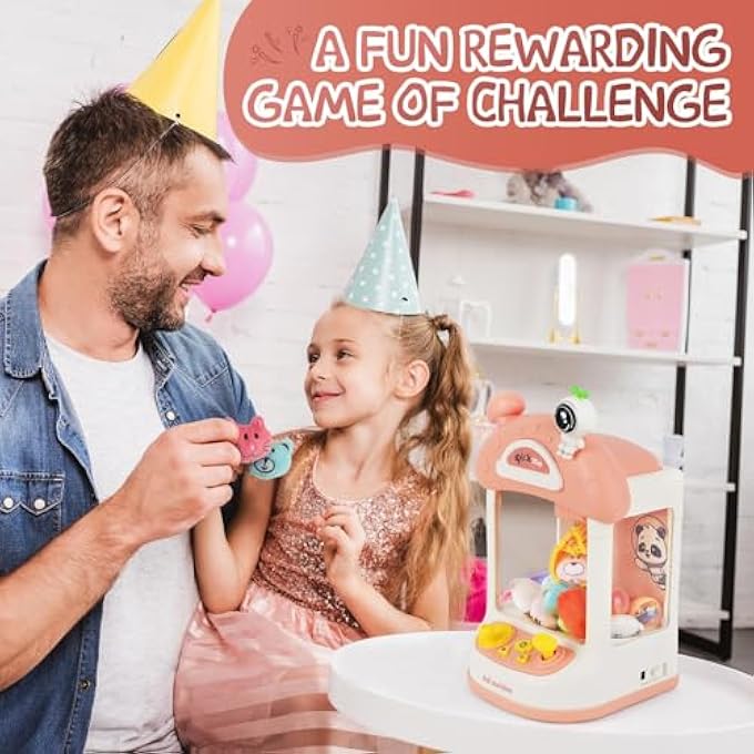 MACHINE FOR KIDS, ELECTRONIC PINK COOL FUN THINGS SMALL TOYS, MINI CLAW MACHINE VENDING MACHINES CANDY GRABBER, SUITABLE FOR BIRTHDAY GIFTS FOR KIDS - Image 2