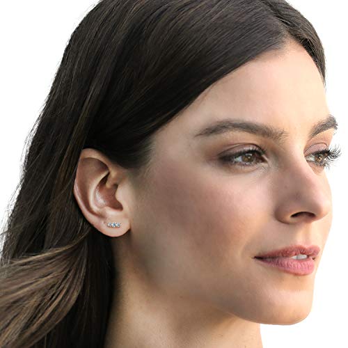 PAVOI 14K Gold Plated 925 Sterling Silver Post Sparkling Elegance Cubic Zirconia Bar Earrings | Yellow Gold Earrings for Women - Image 4
