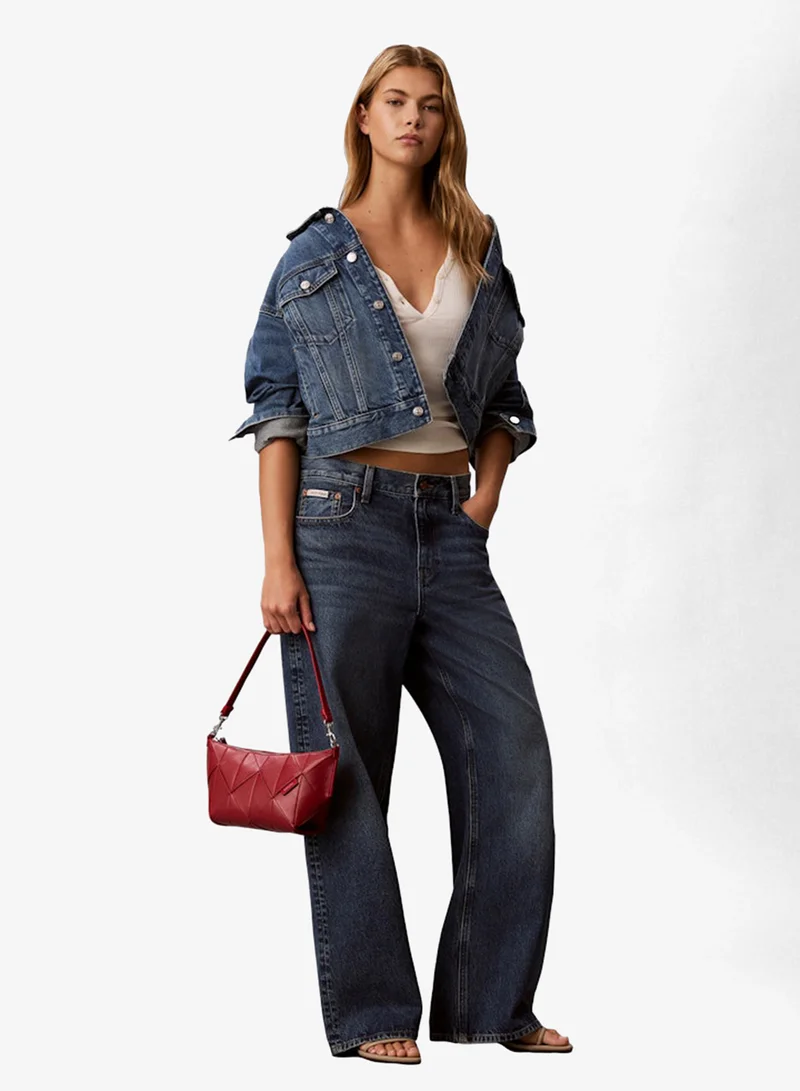 Calvin Klein  Patchwork Logo Tab Shoulder Bag for Women | Best Price UAE