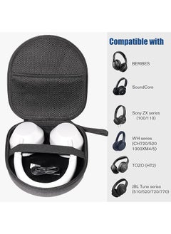 Procases Hard Eva Headphone Case For Over Ear Foldable Headphones Beribes Sony Wh Jbl Tune Tozo Travel Storage Box For Headphones Black  - Image 4