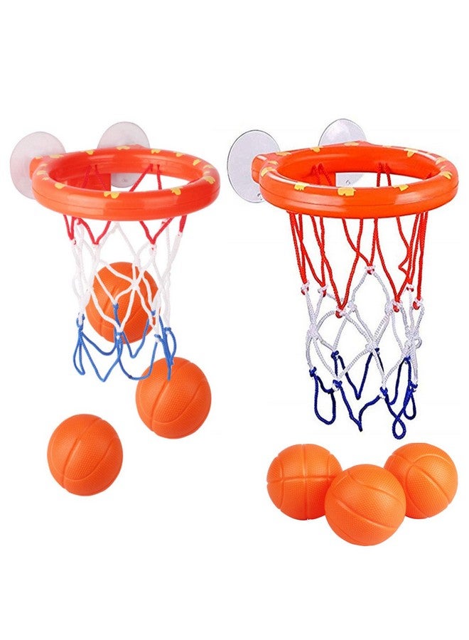 KISEER 2 Pack Fun Basketball Hoop with Heavy Duty Suction Cups Bathroom Bathtub Shooting Game Balls Toy Set with 6 Balls for Kids - Image 1