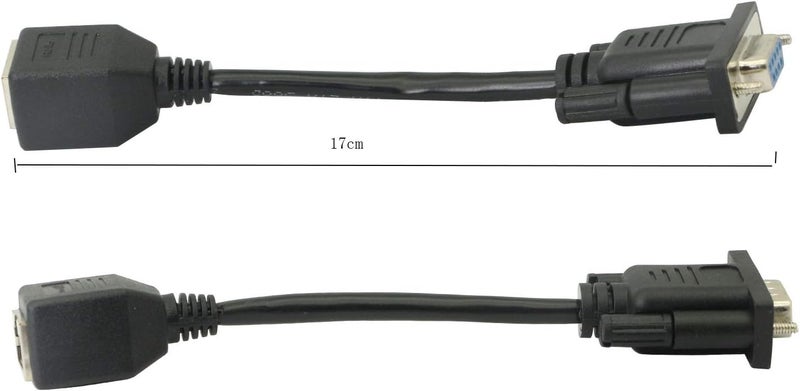 XMSJSIY DB9 RS232 to RJ45 Extender, DB9 9-Pin Serial Port Female&Male to RJ45 CAT5 CAT6 Ethernet LAN Extend Adapter Cable-2pcs (2-Cable) - Image 3