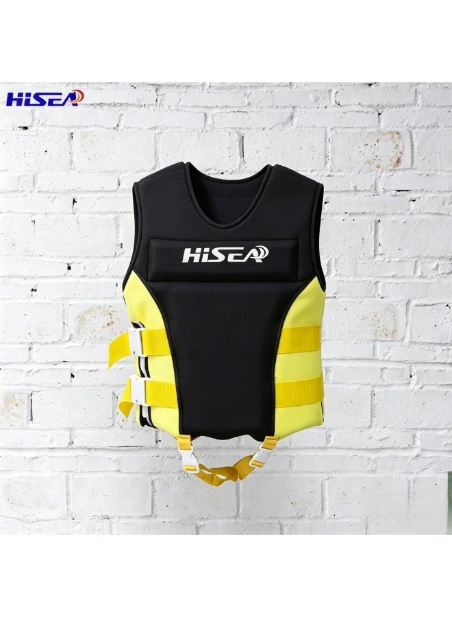 Hisea Children's Professional High Buoyancy Life Jackets In Black And Orange - Image 2