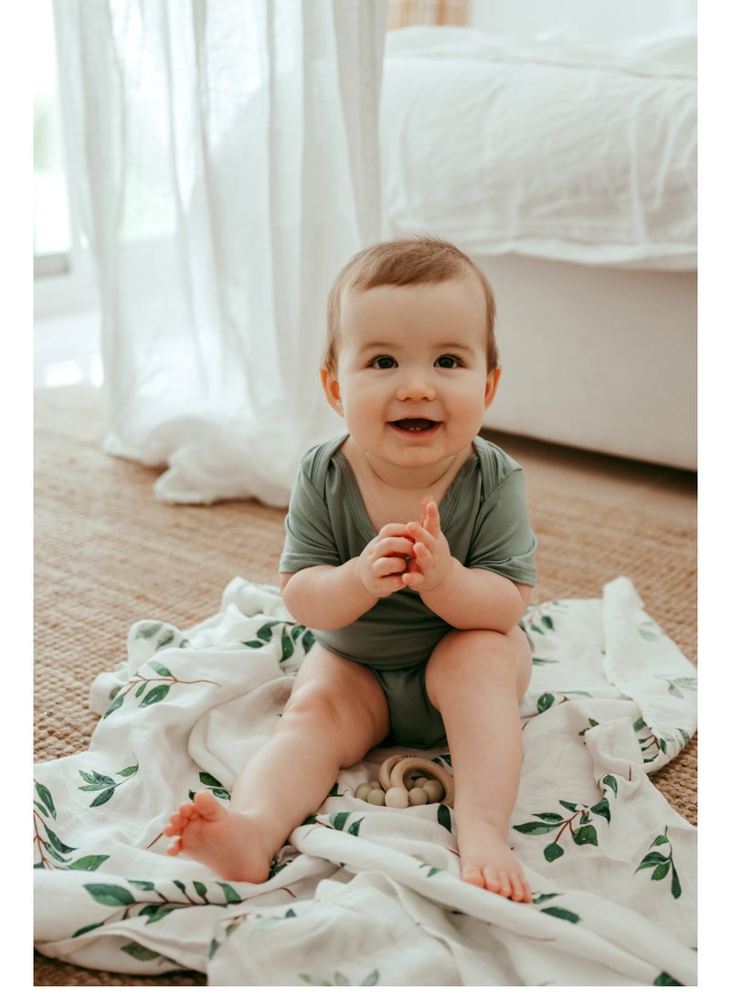 Anvi Baby Organic Bamboo Spandex Bodysuit- Soft Sage	Preemie up to 3kgs  - Image 4