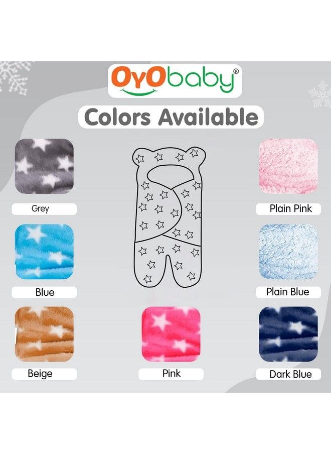 OYO BABY 3In1 Hooded Baby Blanket Wrapper Pack Of 2 (Baby Pink + Blue) Soft Swaddle For Newborn Baby ; All Season ; 06 Months ; Sleeping Bag ; Nursing Baby Gifts; Multipurpose Comforter  - Image 5