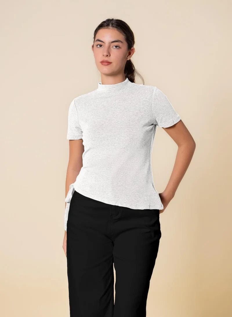 SHAPES DETAILED WOOL BLEND TOP