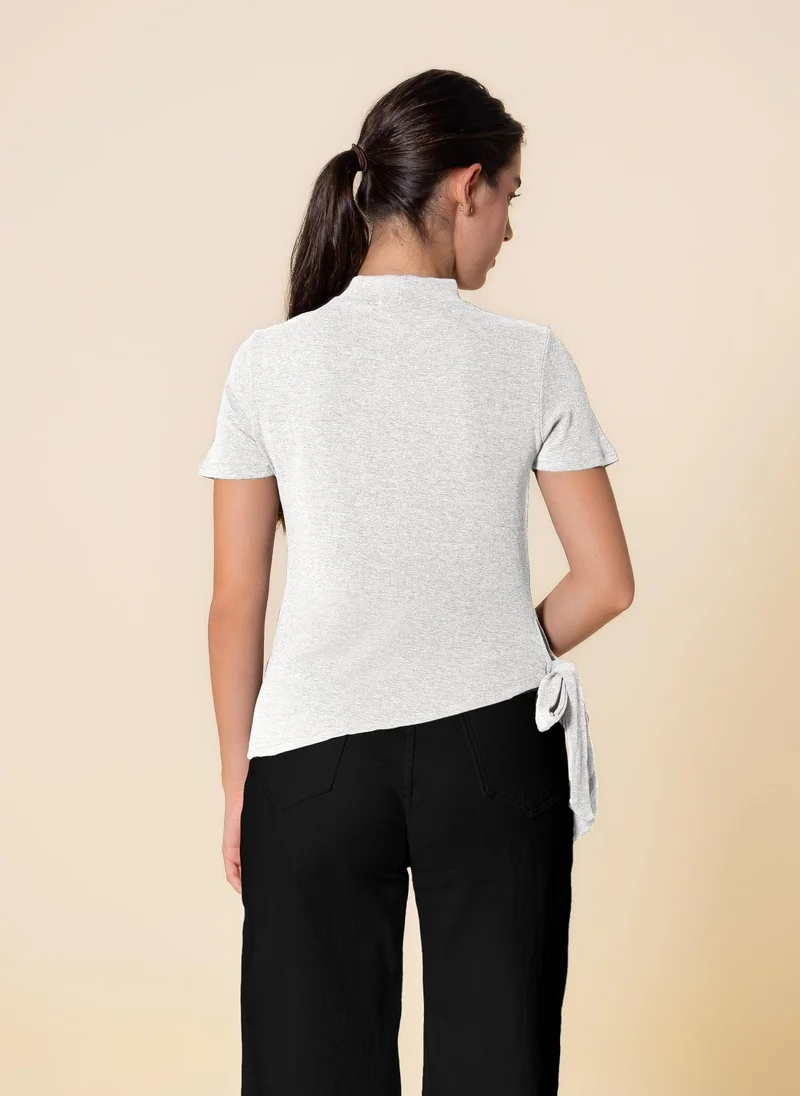 SHAPES DETAILED WOOL BLEND TOP