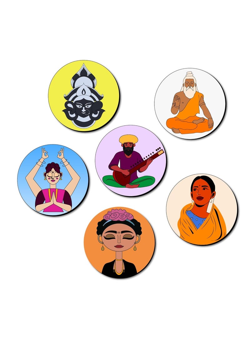 Mini Leaves Wooden Mandala Painting Kit Tea Coasters Art and Craft Kit for Girls Boys 9-12 Years Coaster DIY Kit Set of 6 - Size: 10 x 10 CM - Image 3