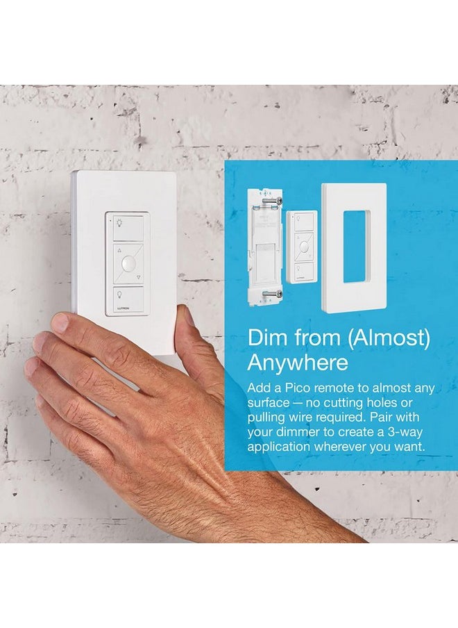 LUTRON - Lutron Caseta Smart Lighting Original Dimmer Switch, for Light Bulbs, Works w/ Alexa, Apple Homekit, Google Home (Hub Required), 150W Single-Pole/3-Way, No Neutral Required, PD-6WCL-WH, White - Image 1