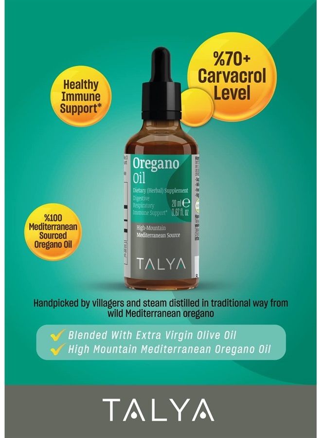TALYA Oregano Oil Herbal Supplement 0.67 fl. oz, Premium Quality, 100% Natural, High Carvacrol, Supports Healthy System, Digestion & Respiratory Relief, Skin & Nails, Non-GMO, Vegan, Essential Oil - Image 3