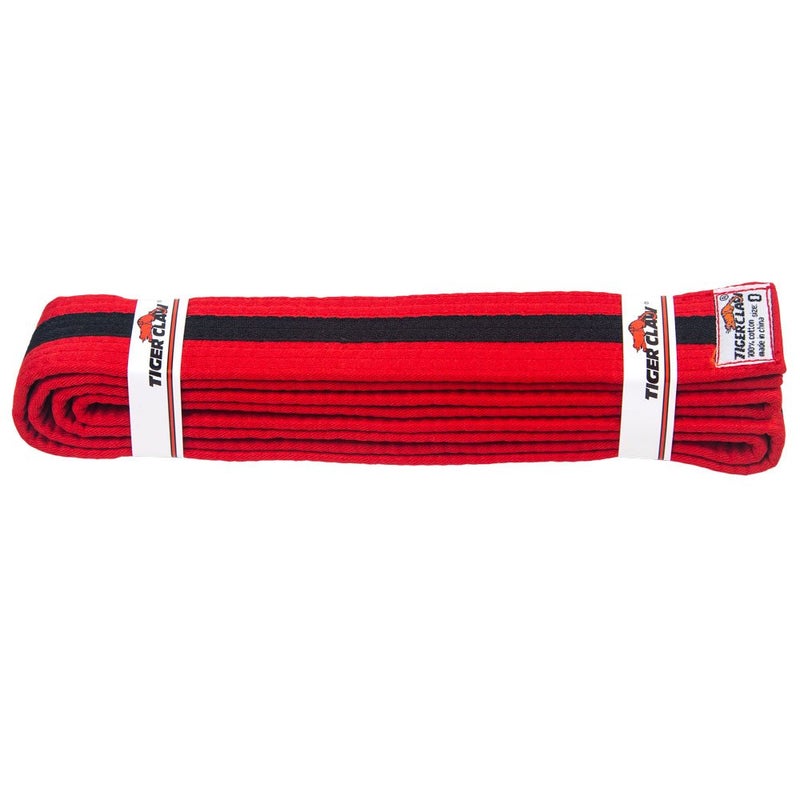 Tiger Claw Tiger Claw Uniform Belt - Red with Black Stripe #4 