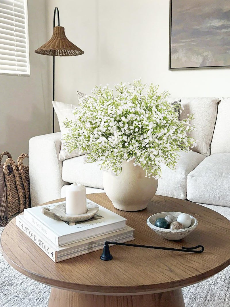 DEEMEI 15 PCS Babys Breath Artificial Flowers Fake Babys Breath Flowers Artificial Bulk White Gypsophila Bouquets Real Touch Faux Flowers for Wedding Floral Arrangement Party Home Decoration - Image 3