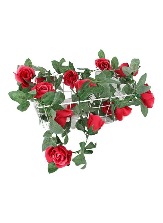 Loquat Artificial Rose Garlands Rose Vines Leaves Banners Hanging Floral Garland Fake Rose Flower Vine for Wedding Arch Ceremony Home Garden Outdoor Party Wall Decorations (Red)  - Image 2