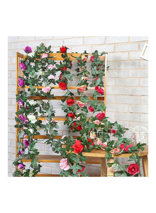 Loquat Artificial Rose Garlands Rose Vines Leaves Banners Hanging Floral Garland Fake Rose Flower Vine for Wedding Arch Ceremony Home Garden Outdoor Party Wall Decorations (Red)  - Image 5