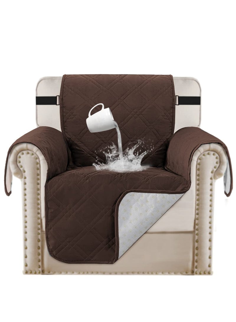 KASTWAVE Waterproof Chair Covers for Living Room Couch Cover for Pets Chair Protector Sofa Cover for Dogs Non-Slip Sofa Protector Furniture Cover for Dogs, Kids, Cats (Brown/Beige) - Image 1