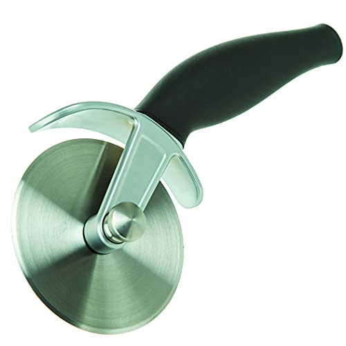 PL8 Artisan Pizza Wheel  Stainless Steel Cutting Wheel with Cast Zinc Frame and Integrated Oven Rack Hook for Easy Pizza Serving