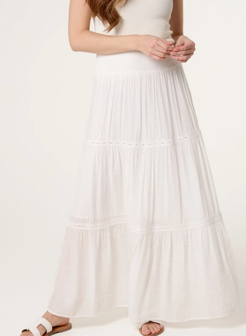 بلو فانيلا Mix Crochet Maxi Skirt