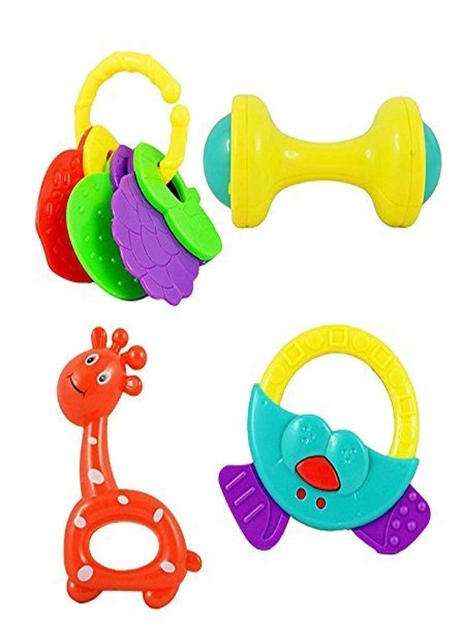 BabyBaba Rattle Set for Baby Non-Toxic Set Multi Color (1 Set - 4Pcs) - Image 1