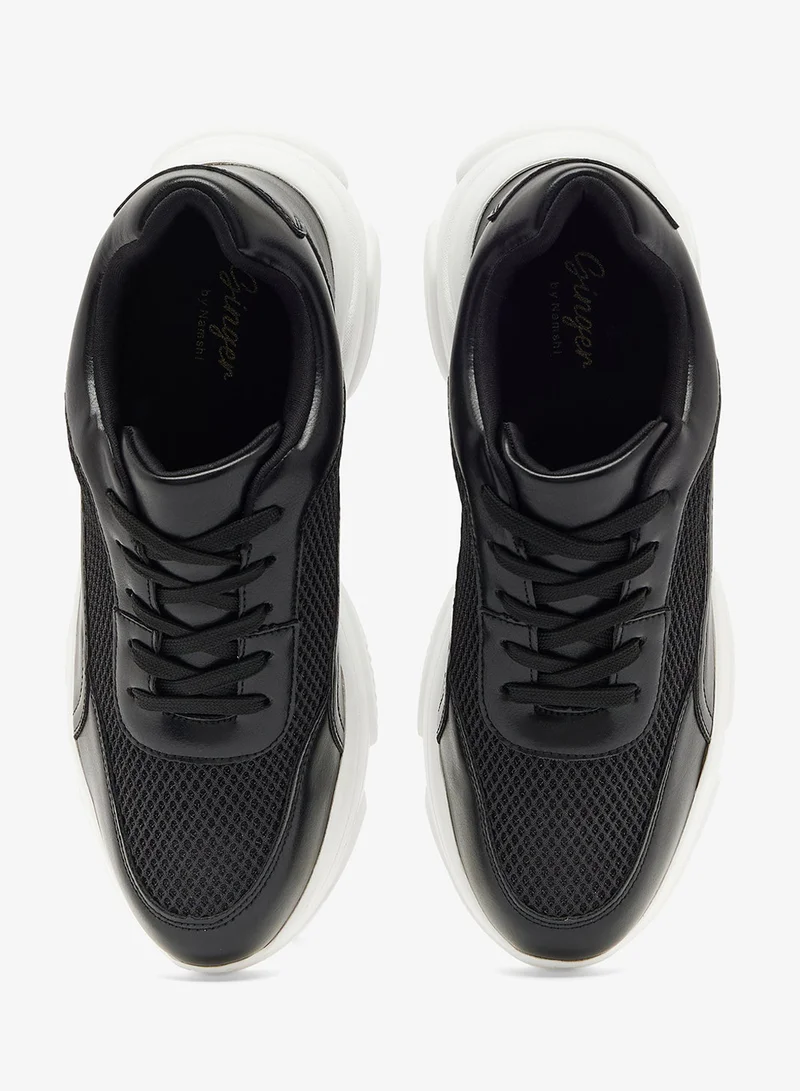 Ginger Black Chunky Comfort Sneakers for Women | Best Price UAE