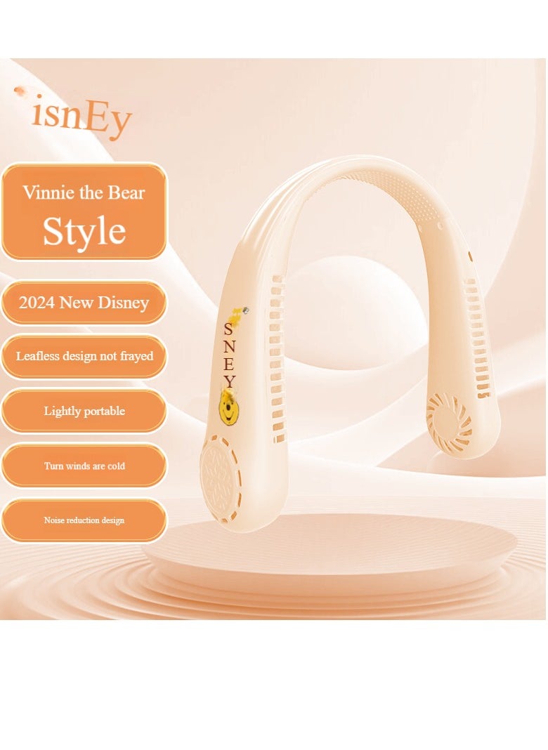 Disney - DisneyNeck Fan Intelligent Variable Frequency Neck Air Conditioner, Bladeless Neck Hanging Fan, 360° Surrounding Strong Wind, Five-Speed Portable Fan with Digital Display of Power - Image 1