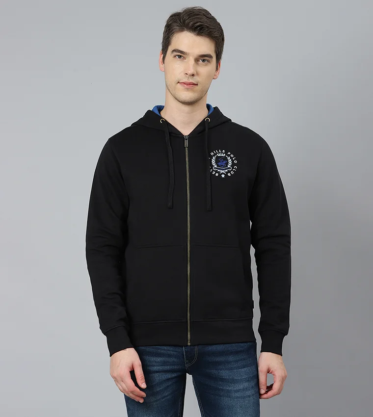 بيفرلي هيلز بولو كلوب هودي بسحاب كامل مطرز بشعار نادي بيفيرلي هيلز للبولو