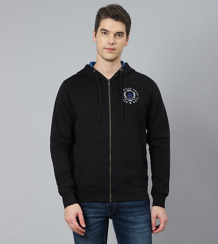 بيفرلي هيلز بولو كلوب هودي بسحاب كامل مطرز بشعار نادي بيفيرلي هيلز للبولو