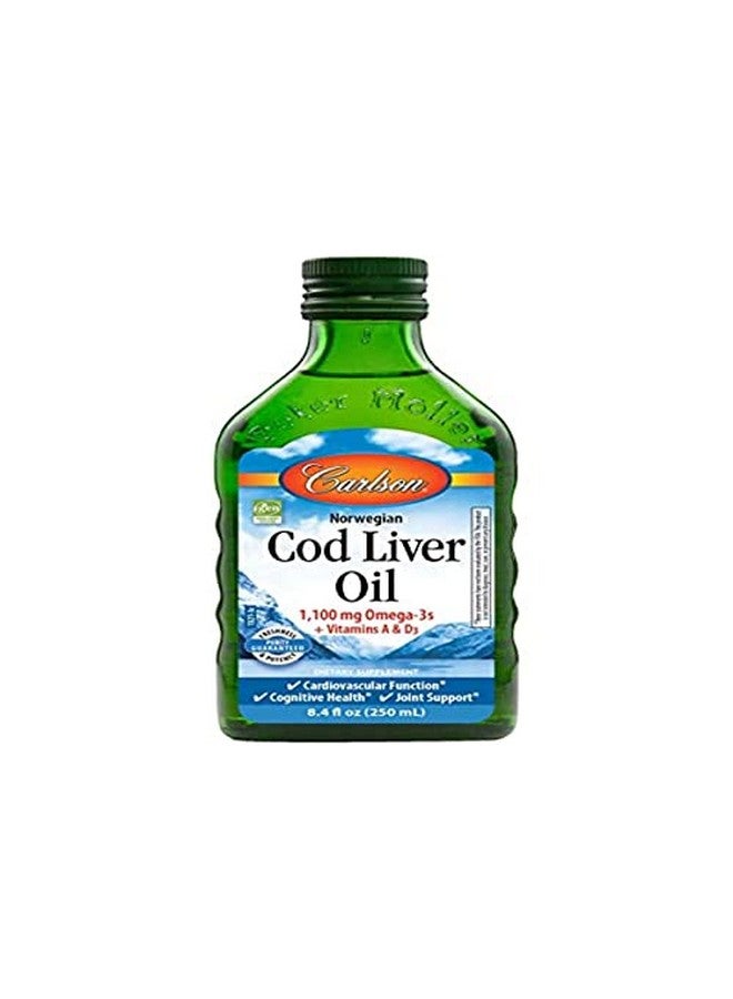 Carlson Cod Liver Oil Norwegian Natural 1 100 Mg Omega 3S 250 Ml - Image 1