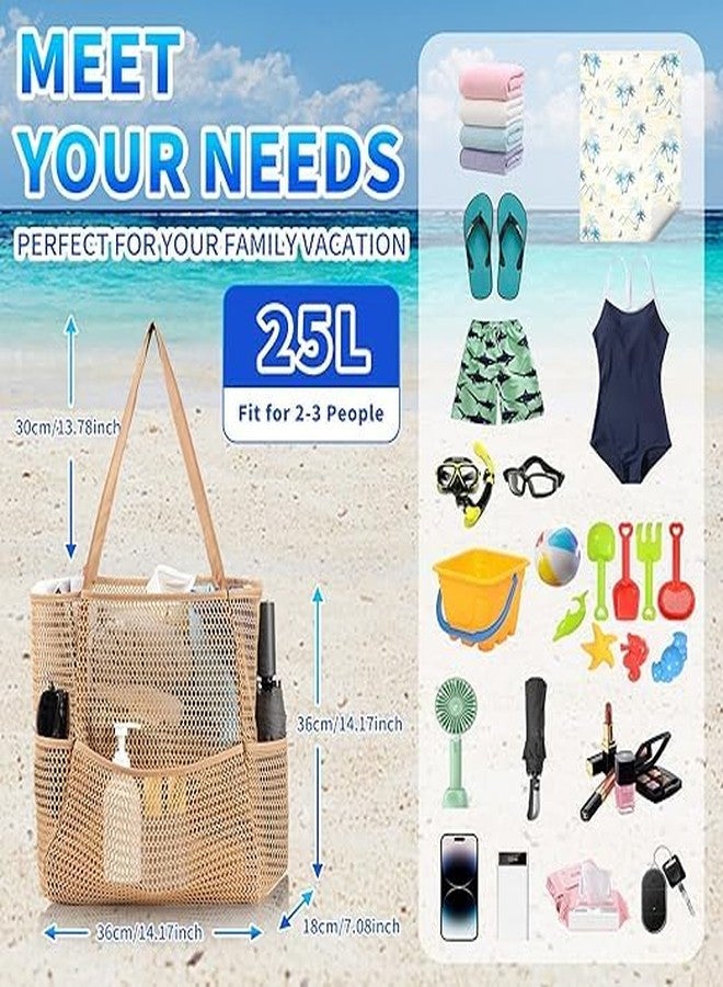 Dratal Mesh Beach Tote Bag for Women, Lightweight Weekend Hobo Handbag, Large Grocery Shoulder Purse for Shopping & Travel - Image 5