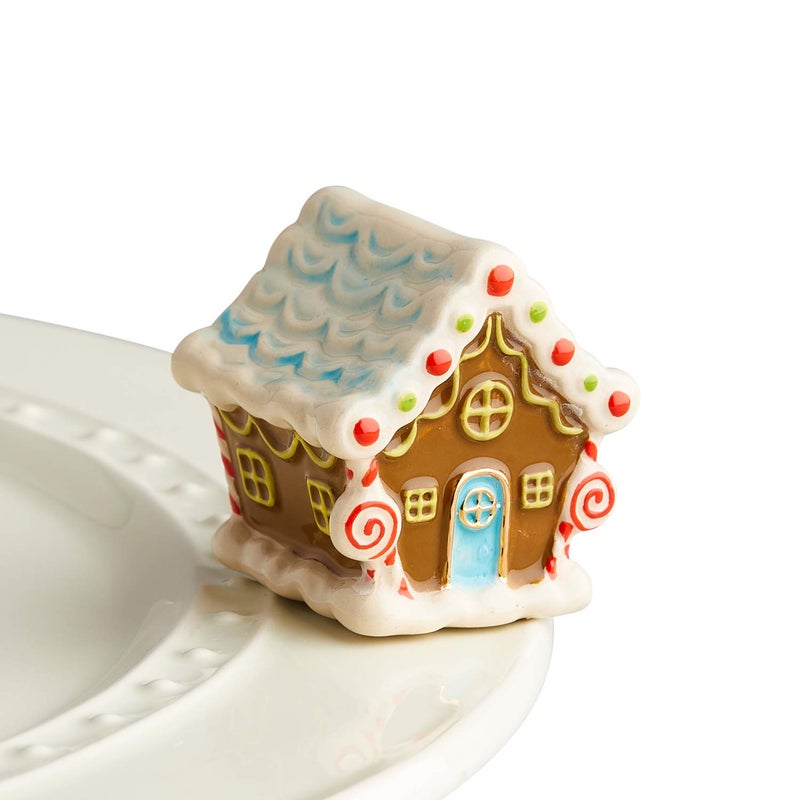 nf nora fleming Nora Fleming Candyland Lane Gingerbread House  HandPainted Ceramic Christmas Decor  Winter Minis for The Home and Office  - Image 1