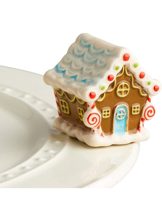 nf nora fleming Nora Fleming Candyland Lane Gingerbread House  HandPainted Ceramic Christmas Decor  Winter Minis for The Home and Office  - Image 3