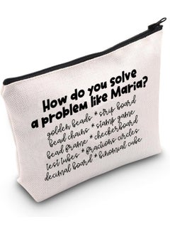 WCGXKO WCGXKO Montessori Teacher Gift How Do You Solve A Problem Like Maria Zipper Pouch Makeup Bag (B-Like Maria) 
