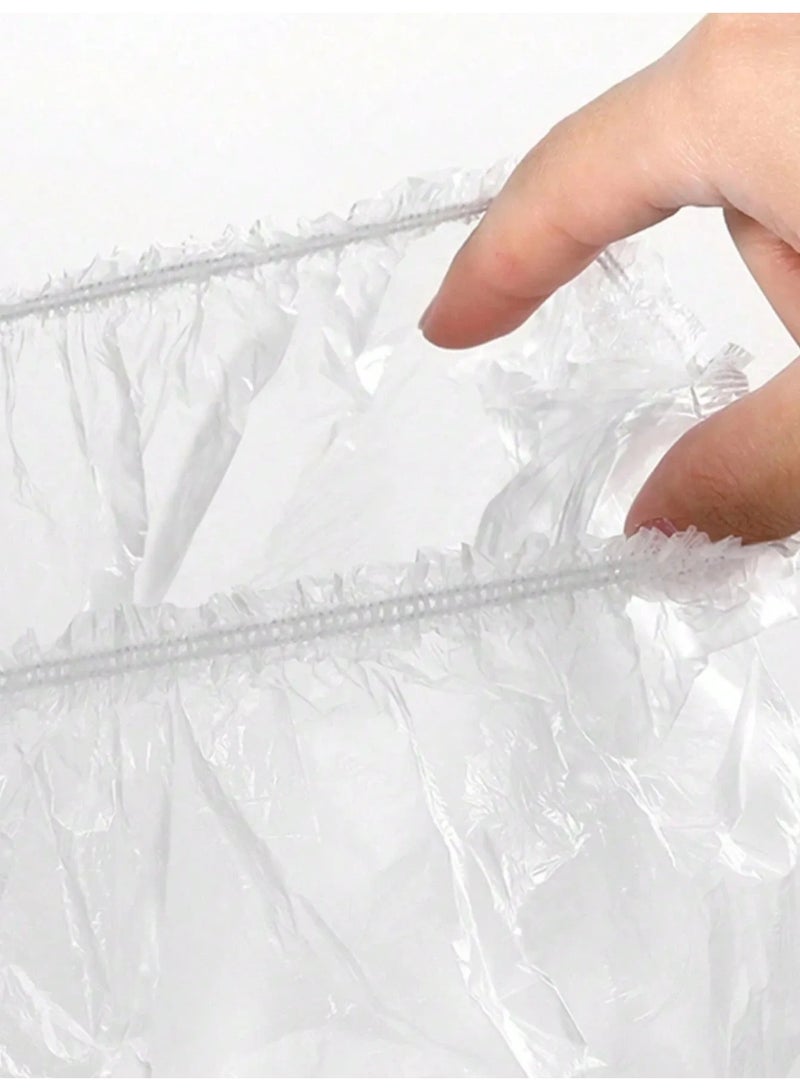 Disposable Plastic Shower Caps – Set of 50 Pieces with Elastic Edge Design for a Comfortable and Secure Fit on All Head Sizes - Image 4