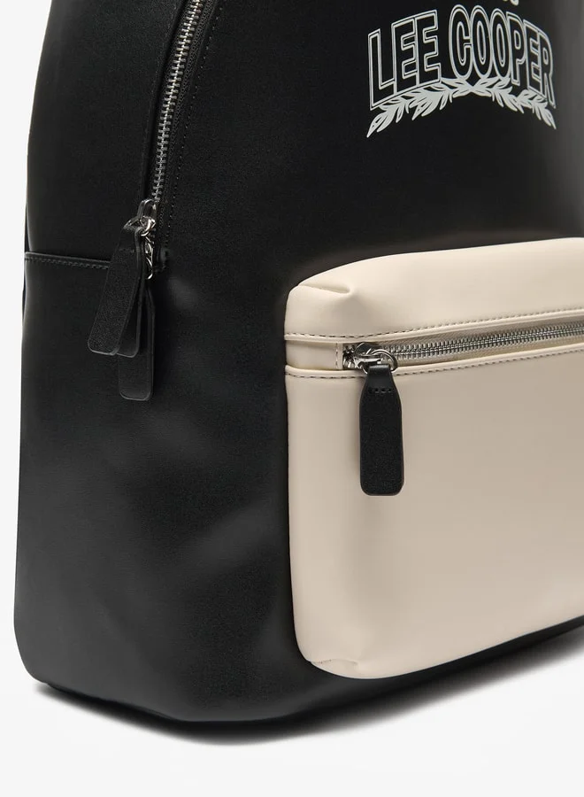 لي كوبر Colourblock Backpack with Adjustable Straps and Zip Closure - 30x15x40 cm