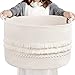 CherryNow Large White Woven Storage Basket, Boho Decorative Basket for Home Decor, Towel basket for Bathroom, Bedroom, - Image 2