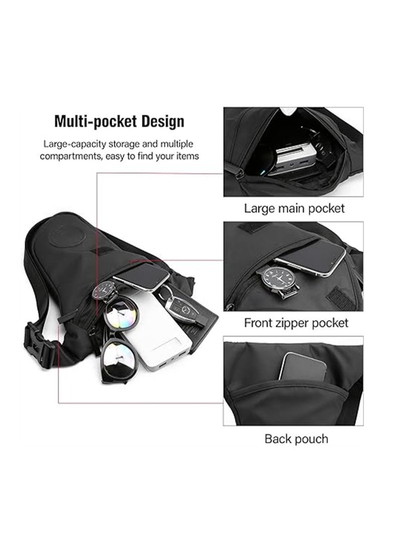 KASTWAVE Leg Bag for Men Packs, Women Men’s Outdoor Thigh Bags Motorcycle Ride Sling Bag for Camping Hiking Cycling Riding, Multifunctional Outdoor Cycling Gaiter Waist Bag, Black, 1 Pcs - Image 3