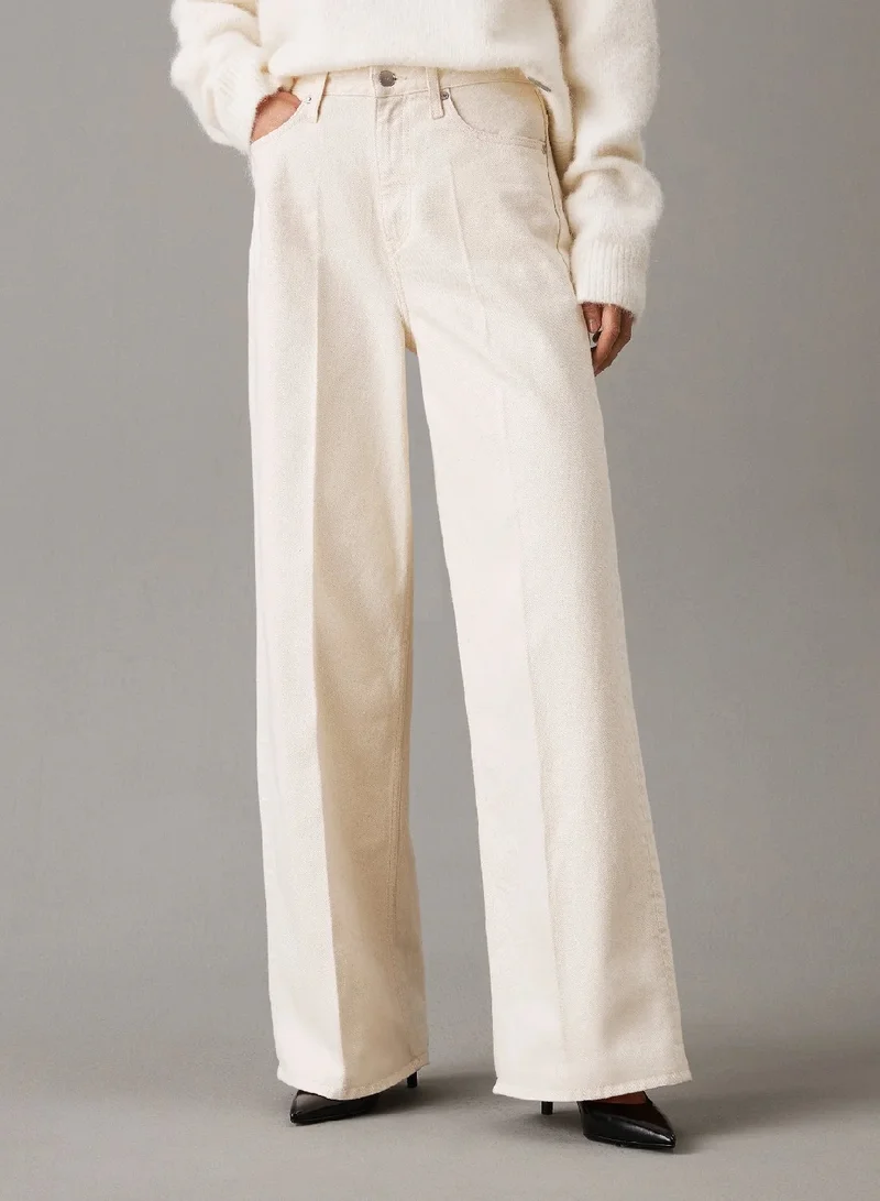 CALVIN KLEIN High Rise Wide Leg Jeans
