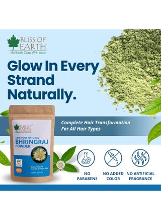 Bliss of Earth Bhringraj Powder – 100% Natural Hair & Scalp Care, Promotes Growth & Reduces Hair Fall, 100g - view 4