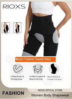 RIOXS Womens Waist Trainer Shapewear, 3-In-1 Slimming Waist Trimmer For Women, Adjustable One Piece Training Belt, Sauna Jumpsuit Workout Sauna Suits, Ladies Tummy Control Body Shaper Shapewear  - Image 4