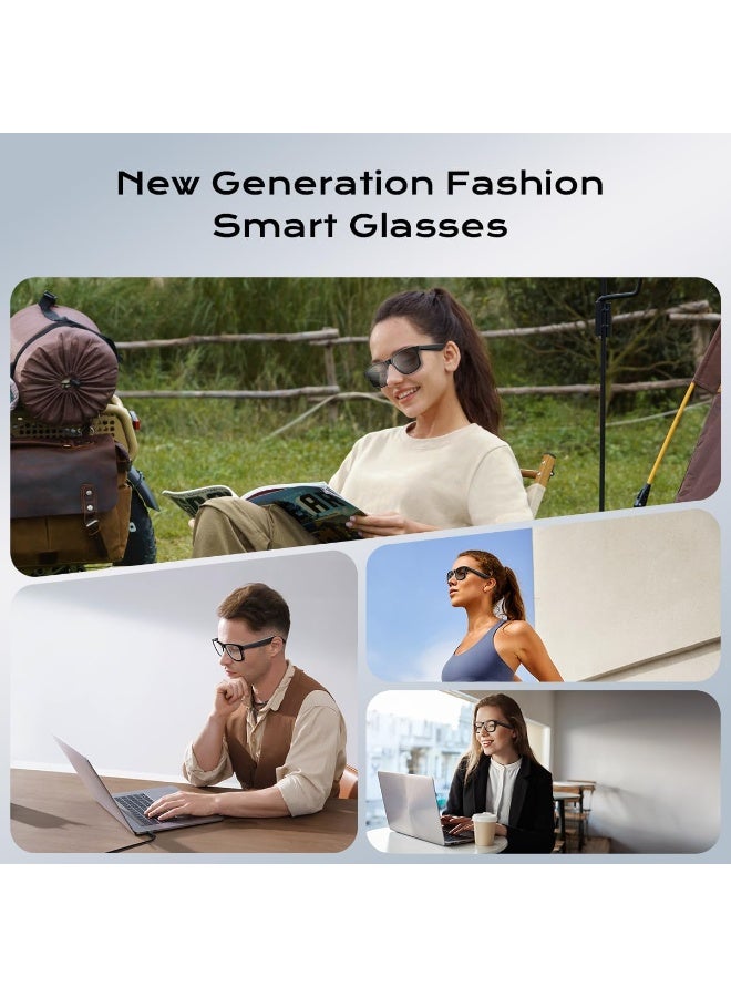 FAJR Mart G5 M19-S AI Smart Glasses for Women & Men,Bluetooth Glasses with Photochromic Lenses,Built-in Mic & Speakers,Anti-Blue Light Lens with Hands-Free Listening Voice Control,Perfect for Indoor Outdoor, Black - Image 4