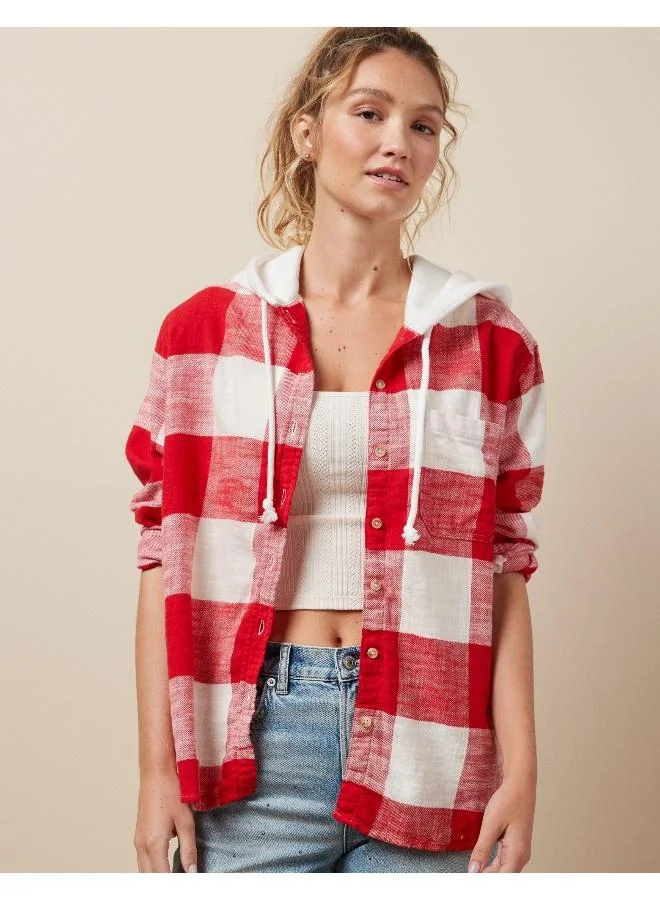 American Eagle Checked Hoodie
