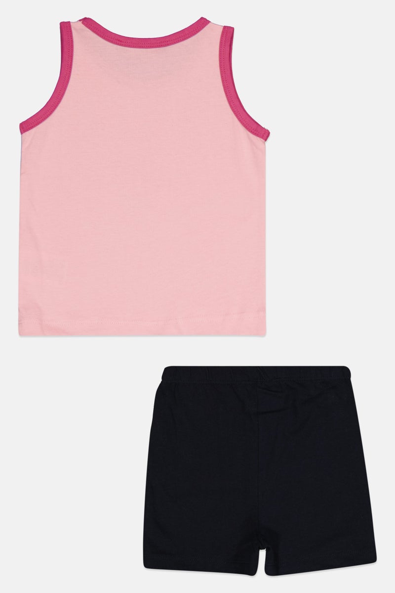 Guru 99 Toddlers Girl 2 Piece Graphic Print Sleeveless Top And Bottom Set, Multicolor - Image 2