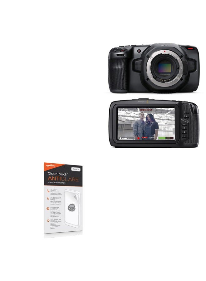 BoxWave Blackmagic Pocket Cinema Camera 6K Screen Protector, [ClearTouch Anti-Glare (2-Pack)] Anti-Fingerprint Matte Film Skin for Blackmagic Pocket Cinema Camera 6K, Cinema Camera 4K - Image 1