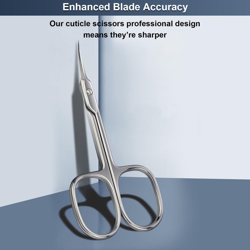CGBE مقصات الجلد CGBE بشفرة منحنية فائقة الدقة، مقصات مانيكير رفيعة للغاية للجلد، مقصات صغيرة احترافية بنقطة مدببة دقيقة، شفرات للعناية، للحواجب، والرموش، والجلد الجاف - فضي - Image 4
