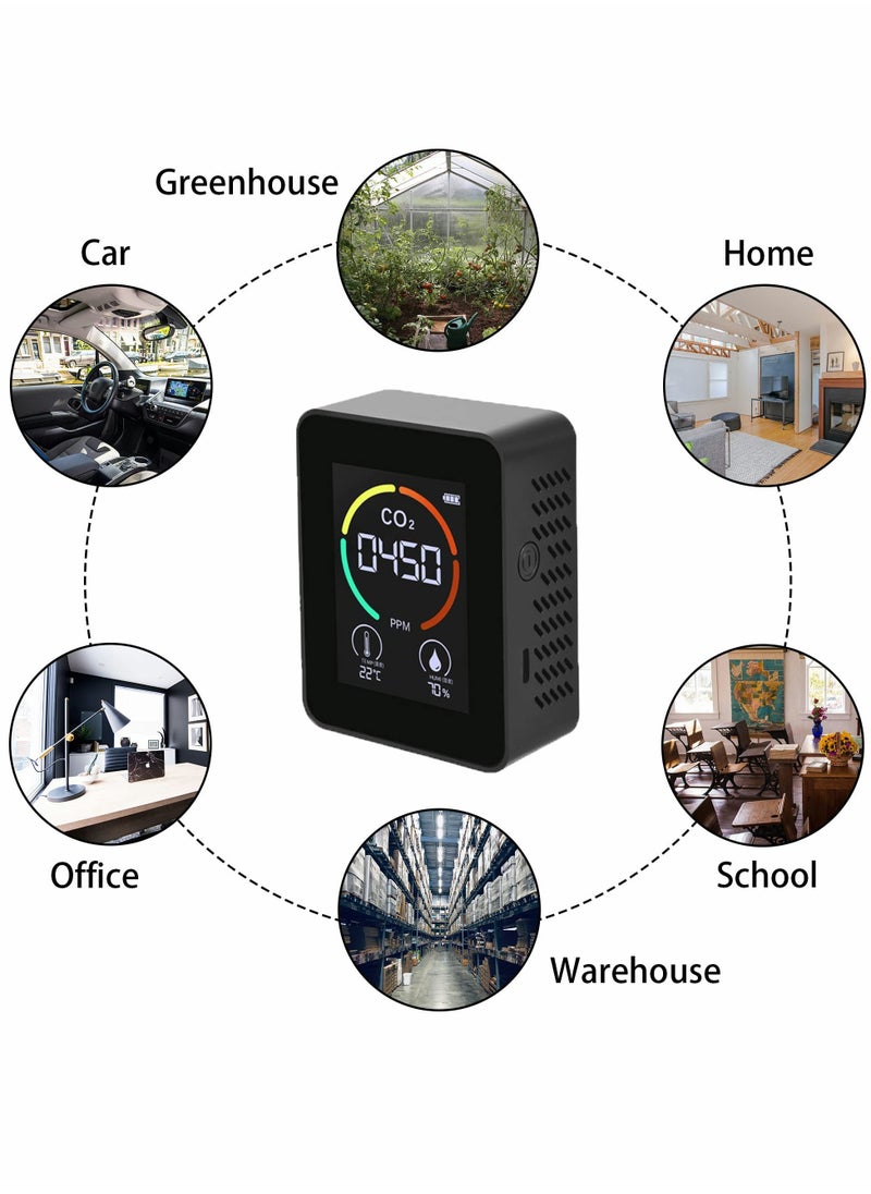 Generic - CO2 Detector, CO2 Detector Air Monitor, Carbon Dioxide Detector with Temperature Humidity - Image 1
