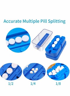 Excefore Small Pill Cutter, Splitter Cutter for or Large Pills, Cuts Vitamins Tablets, Portable Pretty Crusher Purse Pocket (Pill Blue)  - Image 2