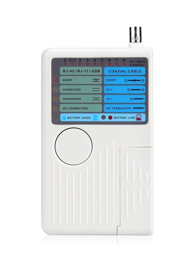 Reacon 4 In 1 RJ-45 RJ-11 USB BNC Remote Cable Tester For UTP STP Tracker Detector Tool Gray