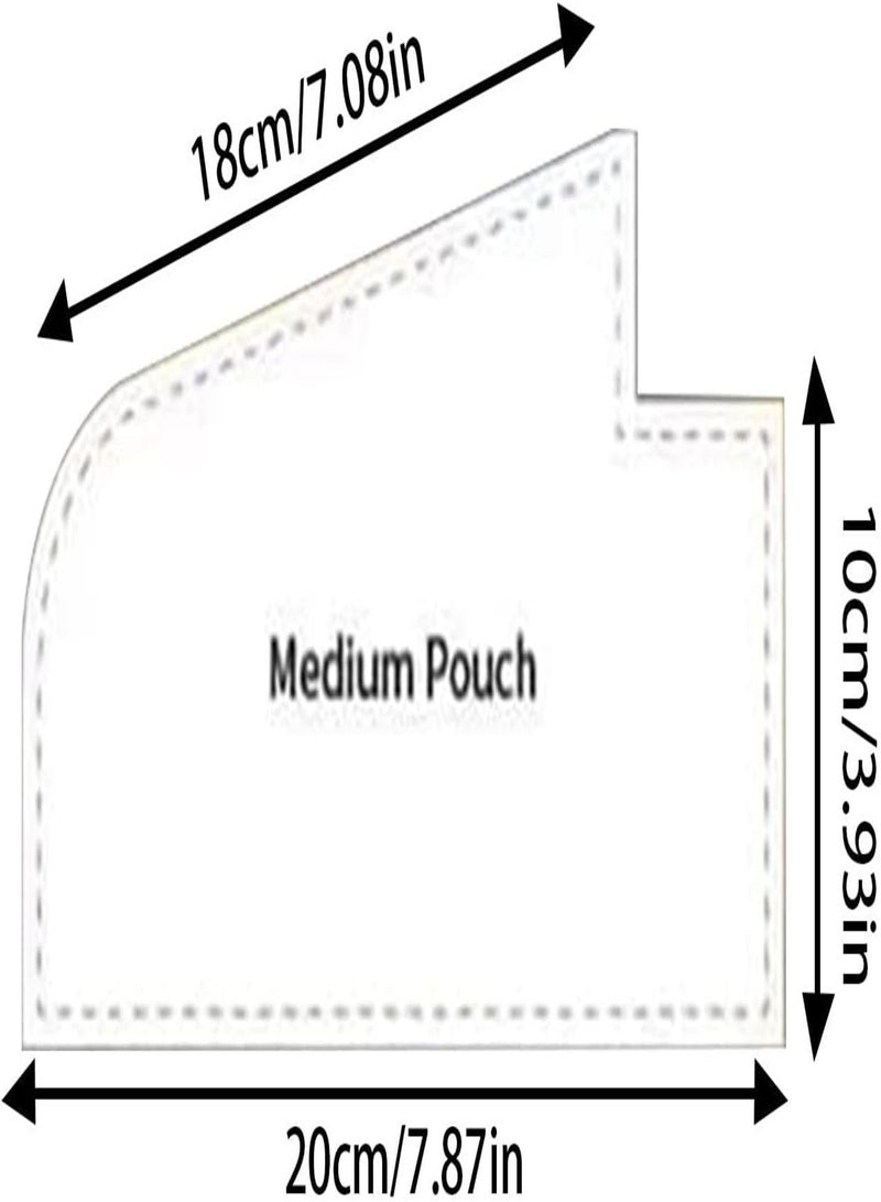 GGOOT Flying Geese Pouch Cutting Template Set - Flying Geese Pouch Cutting Template,Acrylic Quilting Template for Quilting Fabric Hangbag, DIY Quilting Sewing Crafts Embroidery, Handmade Quilting Ruler - Image 4