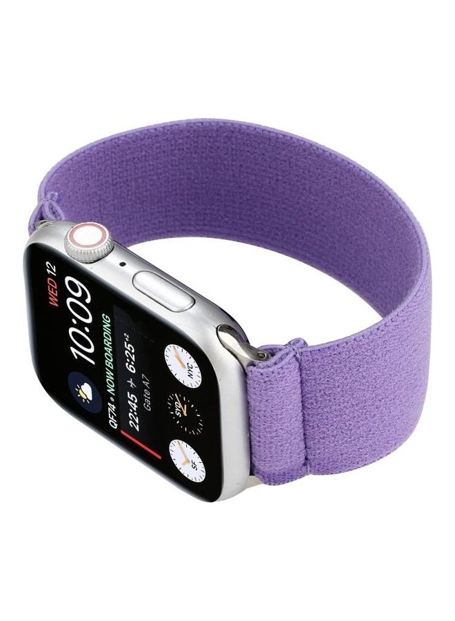 Solid Colour Silicone Replacement Strap Watchband For Apple Watch Series 1/2/3/4/5/6/7/SE 38-40-41mm Purple - Image 3
