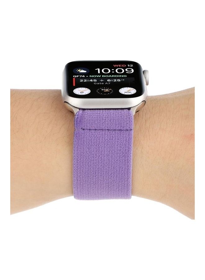 Solid Colour Silicone Replacement Strap Watchband For Apple Watch Series 1/2/3/4/5/6/7/SE 38-40-41mm Purple - Image 4